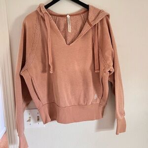 Pink FP movement cozy sweatshirt with pockets